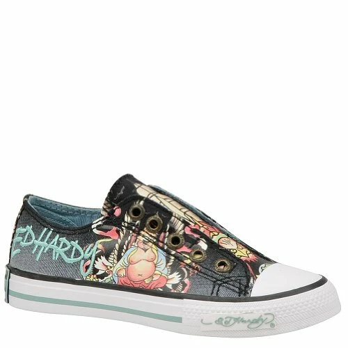 Ed Hardy LOWRISE Kids Canvas Top Fashion Sneakers Shoes - Image 1 of 1
