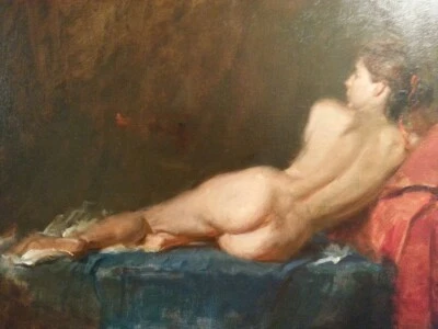 MESTRE REALISTA!!  NUDE RECLINADO por : VICTOR ZALDIVAR INCRÍVEL, DE FATO - Imagem 1 de 4