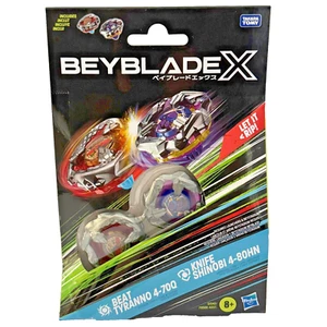 Hasbro Beyblade X Beat Tyranno 4-70Q & Knife Shinobi 4-80HN 2-Pack - Picture 1 of 3