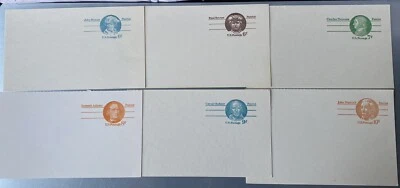 SIX USA Postal Cards, Patriots, 6c, 7c, 8c, 9c and 10cents, Unused - Image 1 of 4