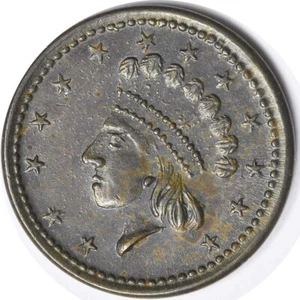 1863 Civil War Token Indian Princess Patriotic 51/334 Choice BU Uncertified #109 - Picture 1 of 2