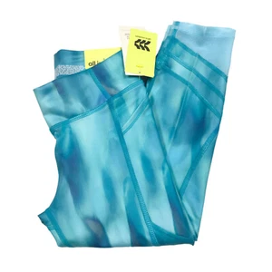 All in Motion Girls Size S 6/6X Mesh Pieced Pocked Crop Leggings Aqua - Picture 1 of 13