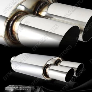 Silenciador de escape de soldadura de 3"" punta inclinada doble T-304 acero inoxidable 3 - Imagen 1 de 6