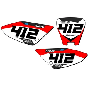 CRF 70 SG63 Custom MX Number Plates Senge Graphics Kit Compatible with Honda - Foto 1 di 4