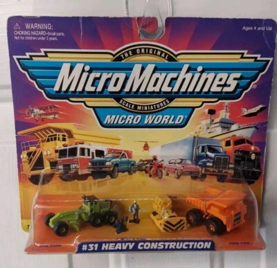 Camión de volteo Micro Machines Vintage Galoob 1999 #31 construcción pesada naranja Foto 1 de 4