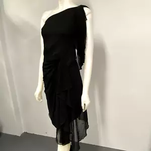 Tadashi Black One-Shoulder Little Black Dress Petite Extra Small PXS P XS - Picture 1 of 13