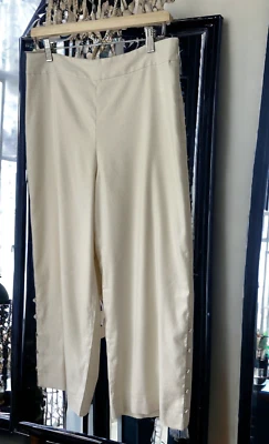 Pantalones forrados Club Monaco para mujer de Ralph Lauren de pierna ancha mezcla de lino talla 10 nuevos sin etiquetas Foto 1 de 4