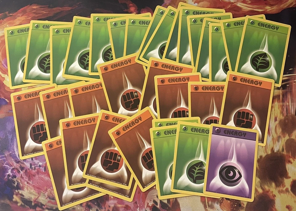 Bulk 30+ Grass Energy 99/102 & Fighting Energy 97/102 Base Set Pokemon Card Lot - Image 1 of 1