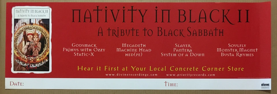 BLACK SABBATH Rare PROMO POSTER BANNER of 2000 CD 36x12 SLAYER Pantera MEGADETH - Image 1 of 1
