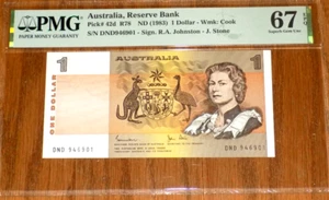 1983 (ND) Australia QE II $1 P-42d R78 PMG 67 EPQ AUSTRALIAN BANKNOTE NOTE - Picture 1 of 4
