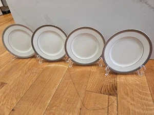 Set of 4 MIKASA Palatial Platinum L3235  Appetizer Snack Salad Lunch Plate 8.25" - Picture 1 of 8