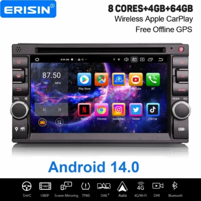 Android 14 Autoradio 2Din Für Nissan 4GB+64GB 8-Kern CarPlay DAB+BT WiFi Navi CD - Bild 1 von 4