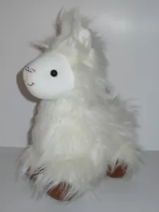Peluche Animal Adventure Llama Alpa 14" largo piel blanca marrón tostado animal de peluche - Imagen 1 de 5