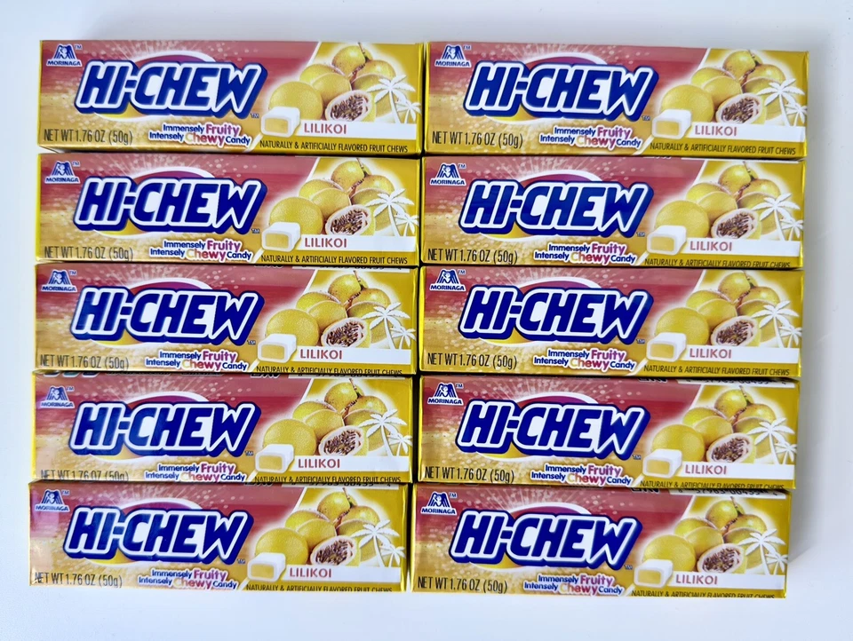 HI-CHEW NEW - HAWAII UNIQUE Hi Chew Chewy Candy - Lilikoi x 10 Packs