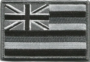 TOPPA GANCIO morale fissaggio marca VELCRO® Stato delle Hawaii NERO BIANCO 3x2" - Foto 1 di 1