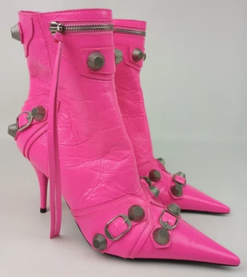 Botas al tobillo Balenciaga para mujer de cuero Cagole rosa fluo punta talla 37 EU Foto 1 de 4