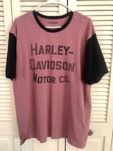 Men's Harley Davidson pink & black t-shirt, size XL - Picture 1 of 5