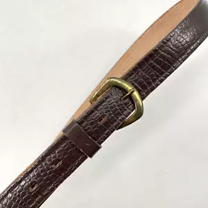 Vintage Brown Steer Hide Belt Size 32 textured womens. genuine 100% real Leather - Picture 1 of 11