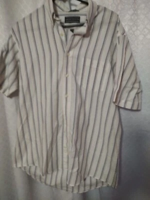 Camisa de vestir David Taylor abotonada manga corta a rayas HOMBRE talla 16 1/2 Foto 1 de 4
