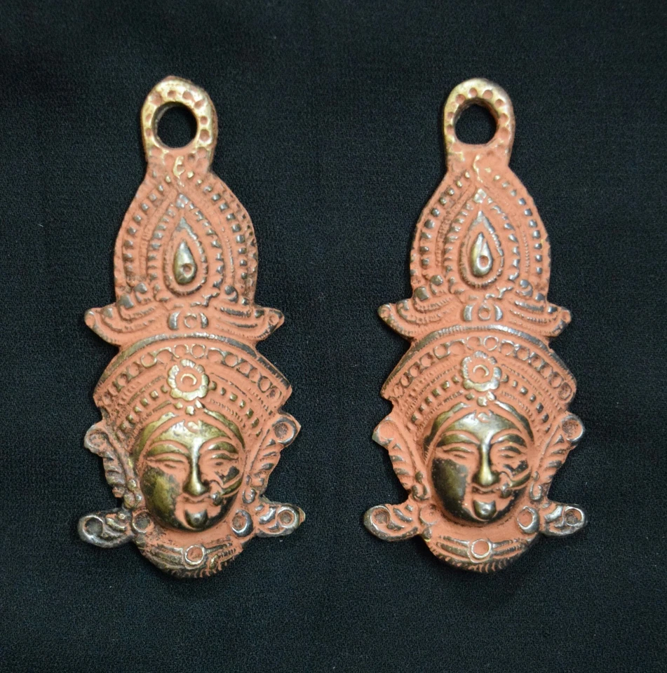 Brass Lady Face Twin Wall Hanging Hand Carved Decor Lady Women Girl Gift VR150 - Image 1 of 4