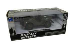 1:32 Scale WWII Army Willys Jeep Olive Drab Green Die Cast - Picture 1 of 7
