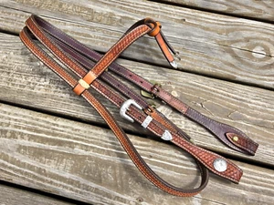 Dennis Moreland DMI STERLING Cesta Tejido Tooled Western Cabezal Brida - Usado en Excelente Condición! - Imagen 1 de 17