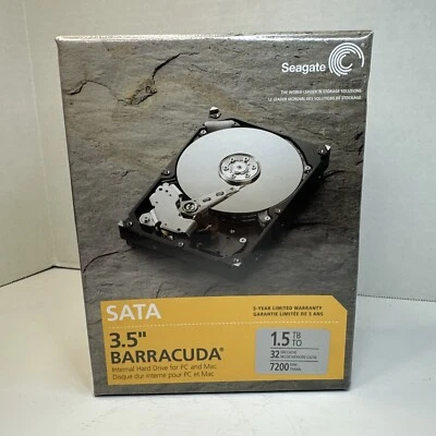 NEW Seagate Barracuda 1.5 TB Internal 3.5" SATA Hard Drive ST315005N1A1AS-RK - Image 1 of 4