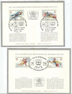 Austria Olympic Games Innsbruck 1976 2nd Olympic set on two special FD cards - Bild 1 von 1