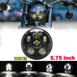 Black 5.75" 5-3/4"LED Headlight 6000K for Harley Davidson Dyna Street Bob FXDB - Bild 1 von 12