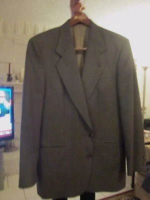 Men's Oscar De La Renta Blazer Sport Coat Jacket Brown Plaid Wool - 40R — 第 1/4 张图片