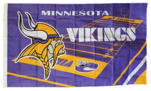 Bandiera MINNESOTA VIKINGS FIELD 3x5ft qualità superiore ORIGINALE NFL Lic us venditore - Foto 1 di 3