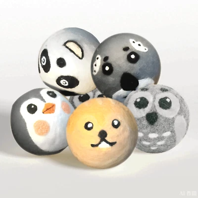 WOOLLY MOLLY 6 Wool Dryer Balls XL Organic New Zealand Wool Natural Laundry Fabric Softener