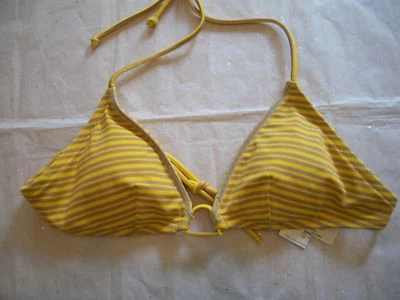 VICTORIA'S SECRET BIKINI TOP ONLY TRIANGLE SMALL YELLOW - Image 1 of 2