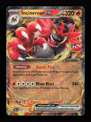 Incineroar ex 034/162 SV05: Temporal Forces Pokémon Card - Image 1 of 2
