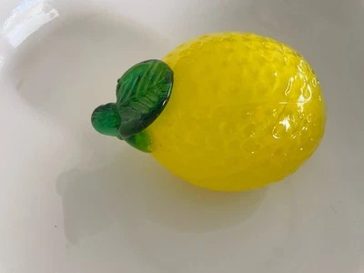 Vidrio soplado a mano estilo Murano Life Like Art fruta amarillo limón  Foto 1 de 4