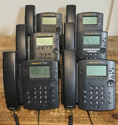 Lote de 6 teléfonos de escritorio Polycom RingCentral VVX-311 PoE + soportes Foto 1 de 4