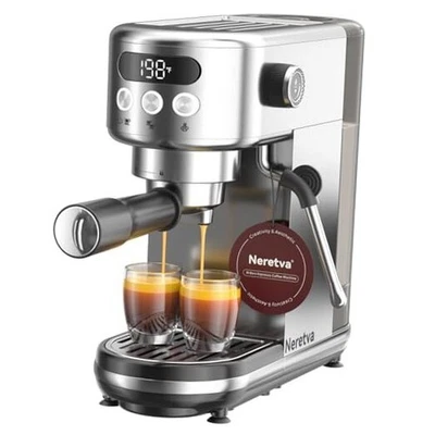  Espresso Machine 20 Bar, Super Compact Espresso Maker Stainless Steel Silver - Image 1 of 4
