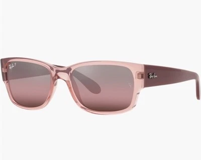 Gafas de sol Ray-Ban 55 mm almohada polarizada RB4388 en rosa transparente nuevas con etiquetas Foto 1 de 4