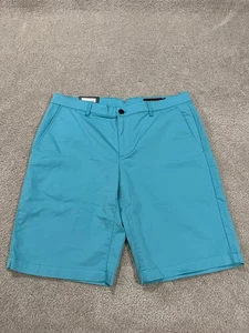 Dunning Shorts Mens 32 Golf Chino Performance Stretch Casual Outdoor Blue Green - Picture 1 of 9