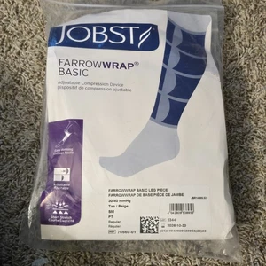 JOBST Farrow Wrap Basic 30-40 mmHG Tan Easy Donning ~W/Compression Sock Wide Lrg - Picture 1 of 7