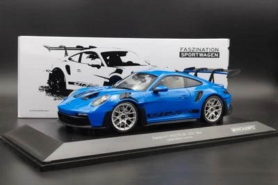 1:18 Porsche 911 992 GT3 RS Blue with Silver Wheels & Black Decor Minichamps - Immagine 1 di 4