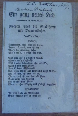 c.1830  Zweyter Theil des Stadtherrn und Bauernmädchen A WHOLE NEW SECULAR SONG - Image 1 of 3