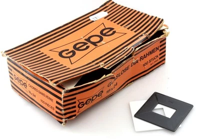 GePe 50x 5x5 35mm film 18x24 half frame Glassless plastic Slide Film Mounts - Image 1 of 2