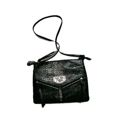 ¡BOLSO BANDOLERA KATHY VAN ZEELAND CUERO NEGRO 9"×9"! Foto 1 de 4