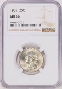 1939 Washington Quarter NGC MS66 Undergraded - Picture 1 of 2