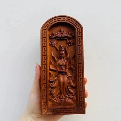 闪电击枣木雕刻令牌九尾狐狸道教护身符工具 — 第 1/4 张图片