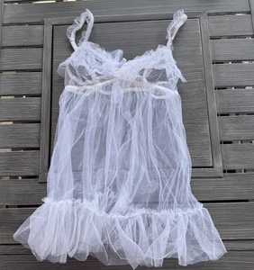 Vintage Victoria Secret Baby-Puppe weiß Tüll Dessous durchsichtig Brautkollektion - Bild 1 von 4