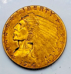 1914-D $2.5 Gold Indian - Picture 1 of 2