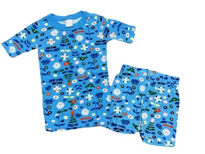 Hanna Andersson Blue Floral Pajama Set Short Sleeve Shorts Girls Size 5 NWOT - Image 1 of 4