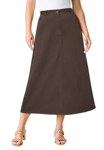 Roaman's Women's Plus Size Tall Easy-Wear A-Line Skirt - Picture 1 of 27